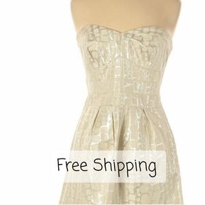 Cream and Sliver Strapless American Eagle dress